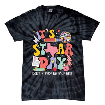 Its Staar Day Dont Stress Do Your Best Test Day Groovy Tie-Dye T-Shirt