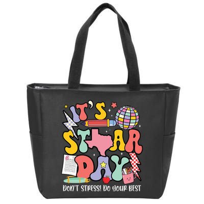 Its Staar Day Dont Stress Do Your Best Test Day Groovy Zip Tote Bag