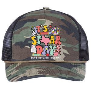 Its Staar Day Dont Stress Do Your Best Test Day Groovy Retro Rope Trucker Hat Cap