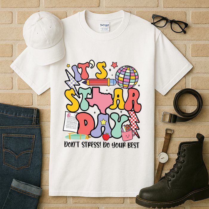 Its Staar Day Dont Stress Do Your Best Test Day Groovy Tall T-Shirt