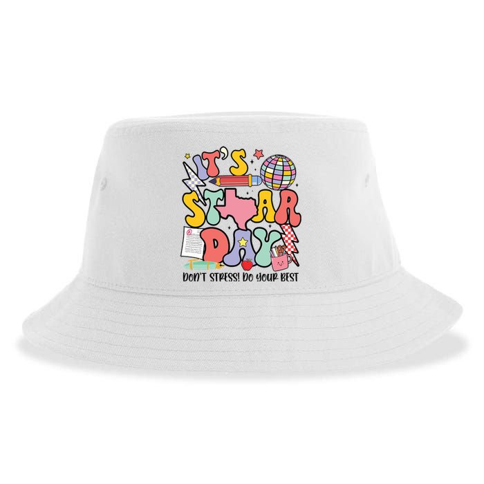 Its Staar Day Dont Stress Do Your Best Test Day Groovy Sustainable Bucket Hat