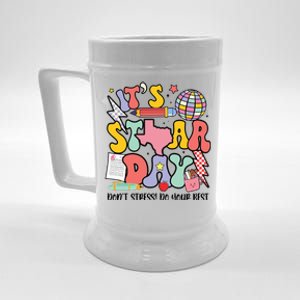 Its Staar Day Dont Stress Do Your Best Test Day Groovy Beer Stein