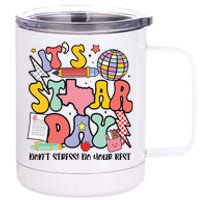 Its Staar Day Dont Stress Do Your Best Test Day Groovy 12 oz Stainless Steel Tumbler Cup