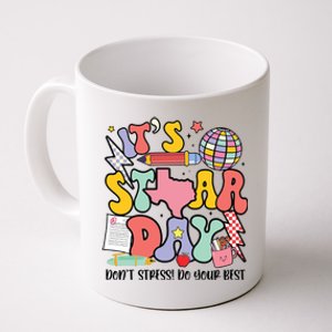 Its Staar Day Dont Stress Do Your Best Test Day Groovy Coffee Mug