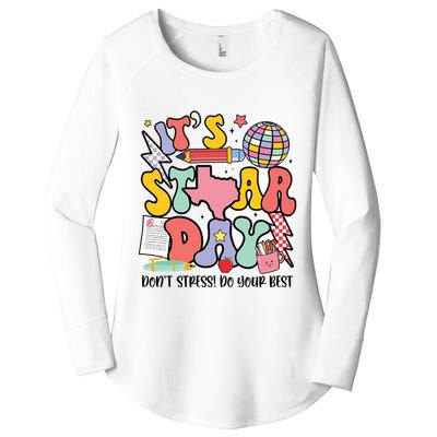 Its Staar Day Dont Stress Do Your Best Test Day Groovy Women's Perfect Tri Tunic Long Sleeve Shirt