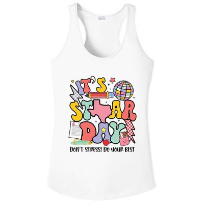 Its Staar Day Dont Stress Do Your Best Test Day Groovy Ladies PosiCharge Competitor Racerback Tank