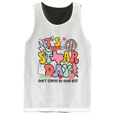 Its Staar Day Dont Stress Do Your Best Test Day Groovy Mesh Reversible Basketball Jersey Tank