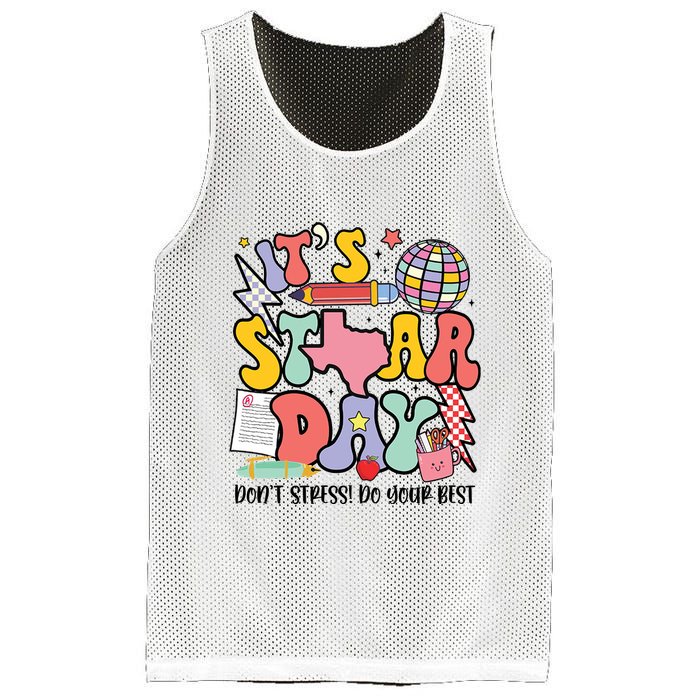 Its Staar Day Dont Stress Do Your Best Test Day Groovy Mesh Reversible Basketball Jersey Tank