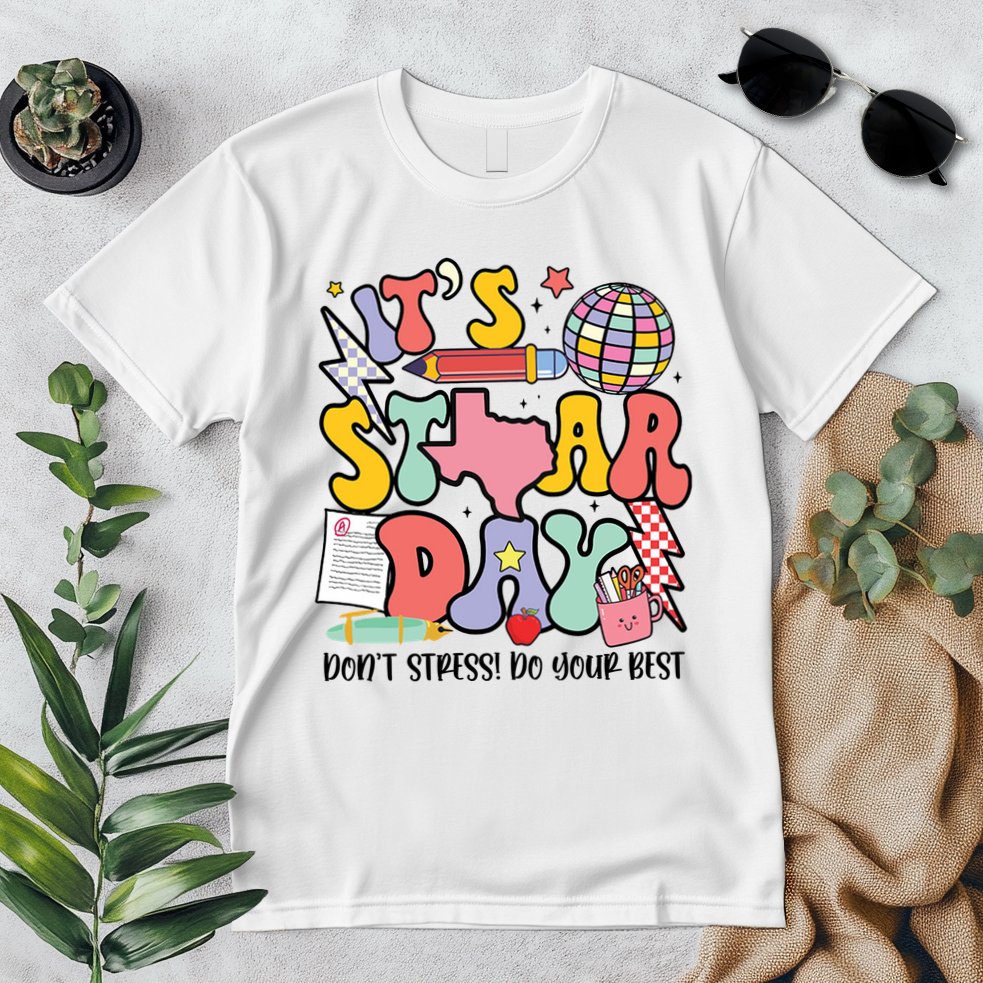 Its Staar Day Dont Stress Do Your Best Test Day Groovy Premium T-Shirt