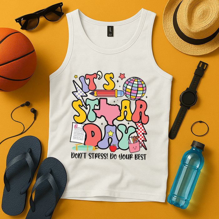 Its Staar Day Dont Stress Do Your Best Test Day Groovy Tank Top