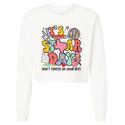 Its Staar Day Dont Stress Do Your Best Test Day Groovy Cropped Pullover Crew