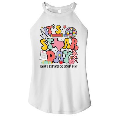 Its Staar Day Dont Stress Do Your Best Test Day Groovy Women's Perfect Tri Rocker Tank