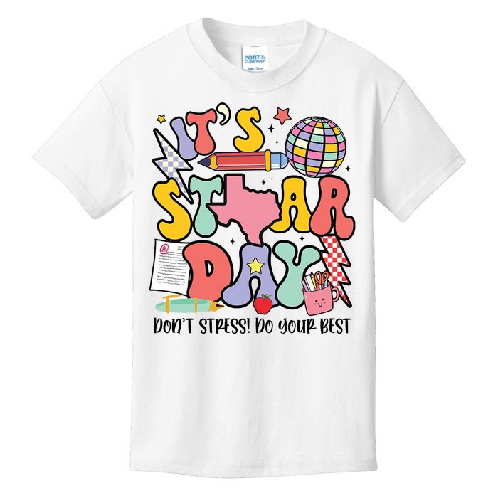 Its Staar Day Dont Stress Do Your Best Test Day Groovy Kids T-Shirt