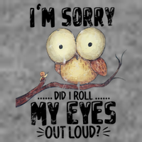 IM Sorry Did I Roll My Eyes Out Loud Funny Owl Lover Sustainable Beanie