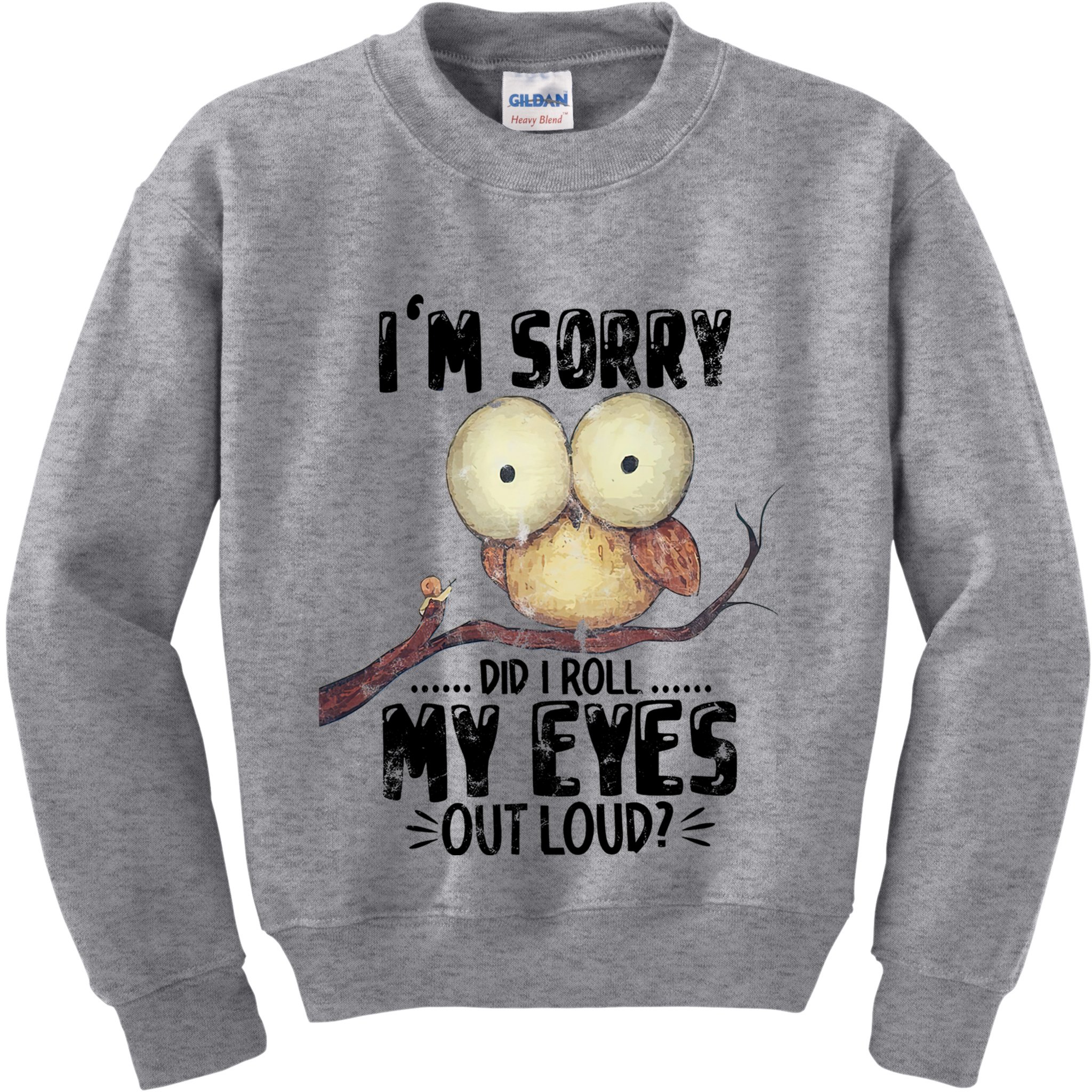 IM Sorry Did I Roll My Eyes Out Loud Funny Owl Lover Kids Sweatshirt