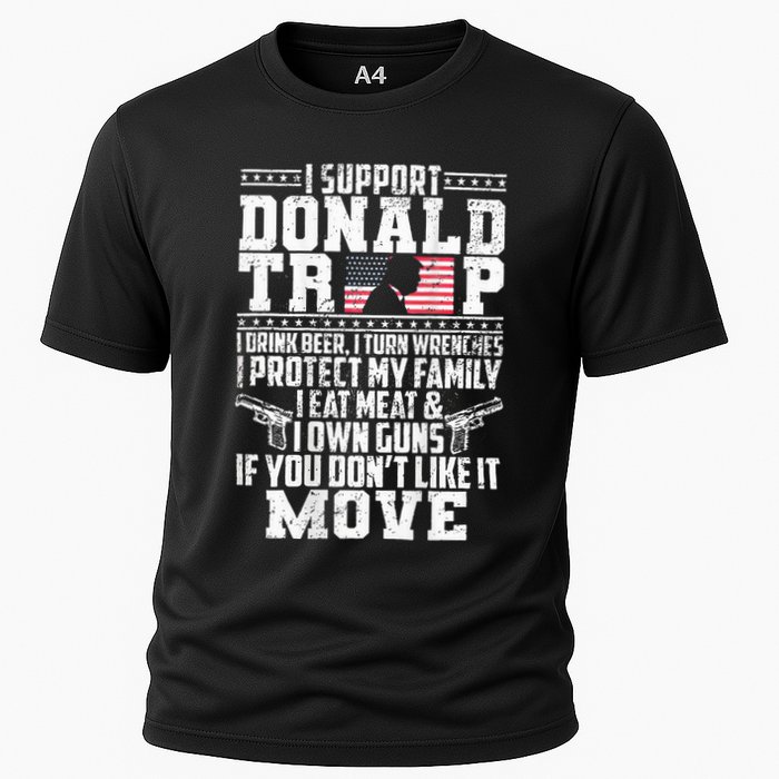 I Support Donald Trump I Drink Beer I Turn Wrenches Cooling Performance Crew T-Shirt