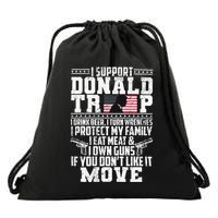 I Support Donald Trump I Drink Beer I Turn Wrenches Drawstring Bag
