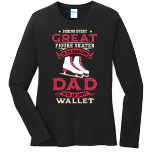 Ice Skating Dad Skates Sport Father's Day Ladies Long Sleeve Shirt