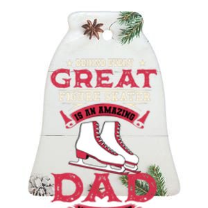 Ice Skating Dad Skates Sport Father's Day Ceramic Bell Ornament