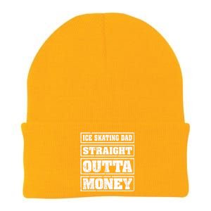 Ice Skating Dad Straight Outta Money Ice Skating Fathers Day Knit Cap Winter Beanie