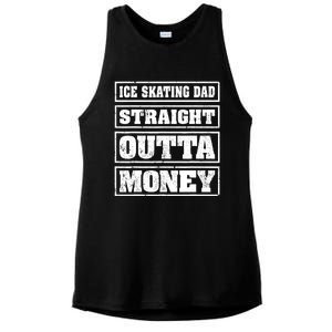 Ice Skating Dad Straight Outta Money Ice Skating Fathers Day Ladies PosiCharge Tri-Blend Wicking Tank