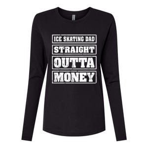 Ice Skating Dad Straight Outta Money Ice Skating Fathers Day Womens Cotton Relaxed Long Sleeve T-Shirt