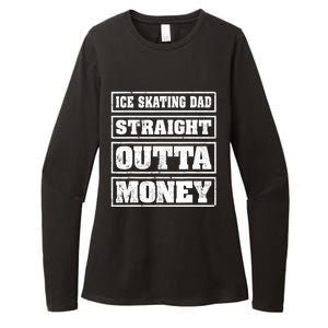 Ice Skating Dad Straight Outta Money Ice Skating Fathers Day Womens CVC Long Sleeve Shirt