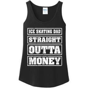 Ice Skating Dad Straight Outta Money Ice Skating Fathers Day Ladies Essential Tank