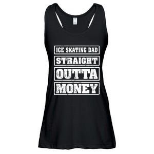 Ice Skating Dad Straight Outta Money Ice Skating Fathers Day Ladies Essential Flowy Tank