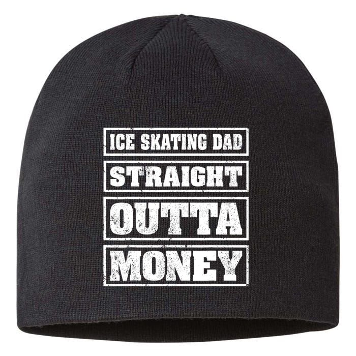 Ice Skating Dad Straight Outta Money Ice Skating Fathers Day Sustainable Beanie