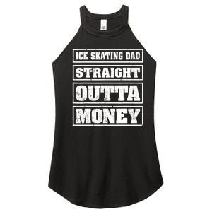 Ice Skating Dad Straight Outta Money Ice Skating Fathers Day Women's Perfect Tri Rocker Tank