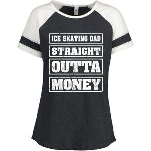 Ice Skating Dad Straight Outta Money Ice Skating Fathers Day Enza Ladies Jersey Colorblock Tee