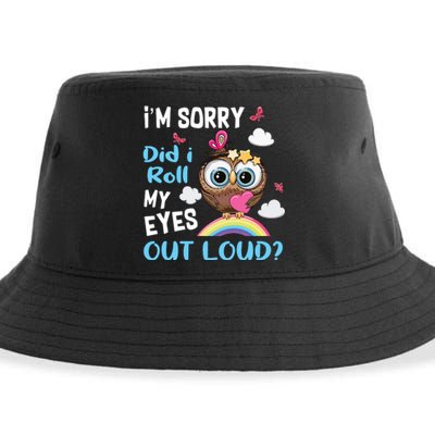 Im Sorry Did I Roll My Eyes Out Loud Sarcastic Owl Funny Sustainable Bucket Hat