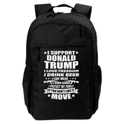 I Support Donald Trump I Love Freedom I Drink Beer Backpack