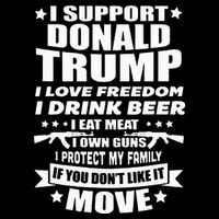 I Support Donald Trump I Love Freedom I Drink Beer Bucket Hat