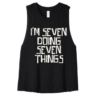 Im Seven Doing Seven Things Women's Racerback Cropped Tank