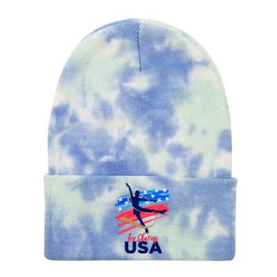 Ice Skating Dance Support The Team USA Flag Tie Dye 12in Knit Beanie