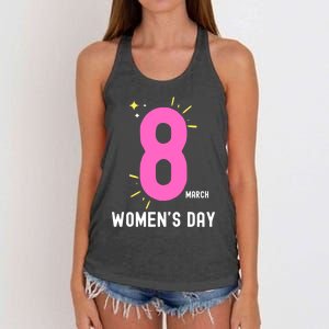 International S Day 8 March 2024 #Choosetochallenge Gift Women's Knotted Racerback Tank