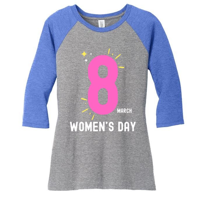 International S Day 8 March 2024 #Choosetochallenge Gift Women's Tri-Blend 3/4-Sleeve Raglan Shirt