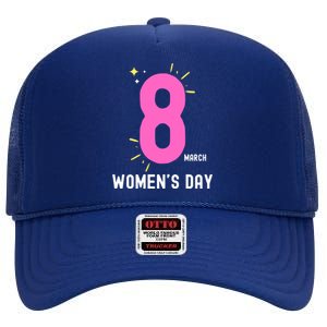 International S Day 8 March 2024 #Choosetochallenge Gift High Crown Mesh Back Trucker Hat