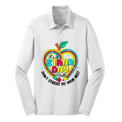 ItS Star Day DonT Stress Do Your Best Silk Touch Performance Long Sleeve Polo