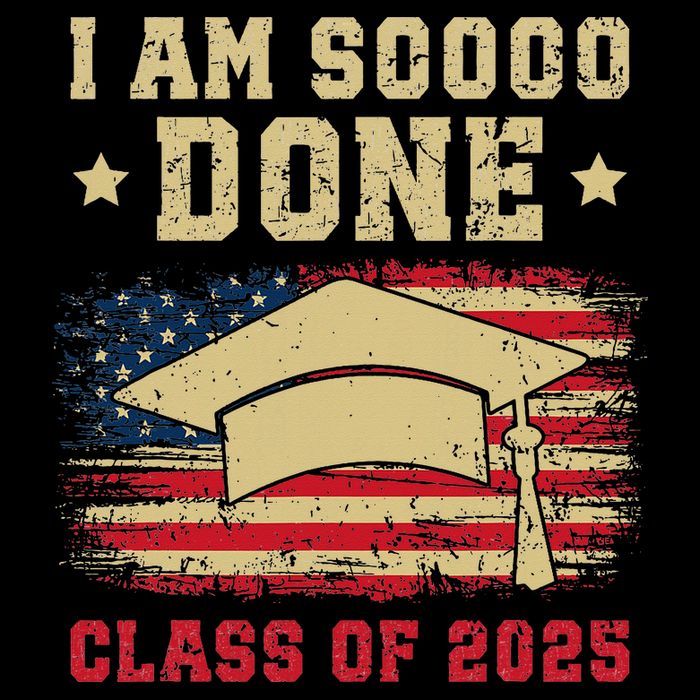 Im So Done Class Of 2025 Graduation 2025 US Flag Gift Youth Performance Sprint T-Shirt