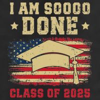 Im So Done Class Of 2025 Graduation 2025 US Flag Gift Golf Towel
