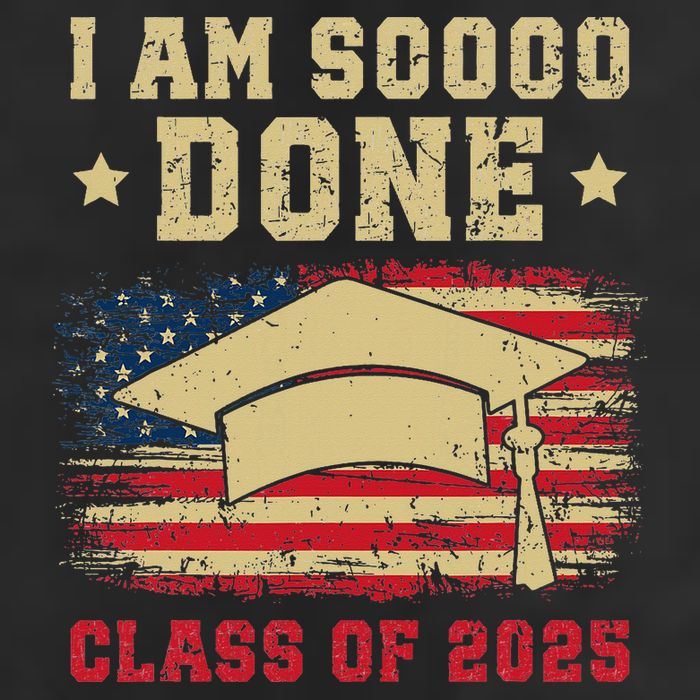 Im So Done Class Of 2025 Graduation 2025 US Flag Gift Golf Towel
