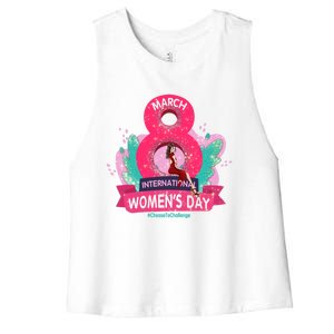 International S Day 8 March 2024 #Choosetochallenge Gift Women's Racerback Cropped Tank