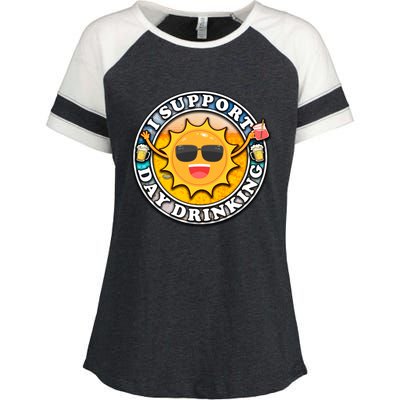 I Support Day Ing Day In' Gift Enza Ladies Jersey Colorblock Tee