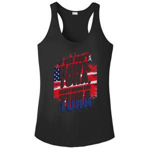 If She DonT Hawk Tuah I DonT Wanna Talk Tuha 4th July Meme Ladies PosiCharge Competitor Racerback Tank