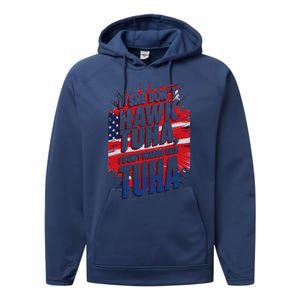 If She DonT Hawk Tuah I DonT Wanna Talk Tuha 4th July Meme Performance Fleece Hoodie