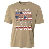 If She DonT Hawk Tuah I DonT Wanna Talk Tuha 4th July Meme Cooling Performance Crew T-Shirt