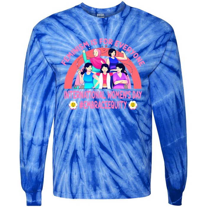 International 'S Day Embrace Equity Feminism Gift Tie-Dye Long Sleeve Shirt